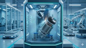 เครื่อง CNC 5 แกนล้ำสมัยกำลังกัดชิ้นส่วนยานยนต์ไฟฟ้า (EV) การบินอวกาศ และเครื่องมือแพทย์ ด้วยวัสดุขั้นสูง (Advanced Materials)